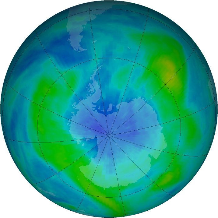 Antarctic ozone map for 23 March 2001